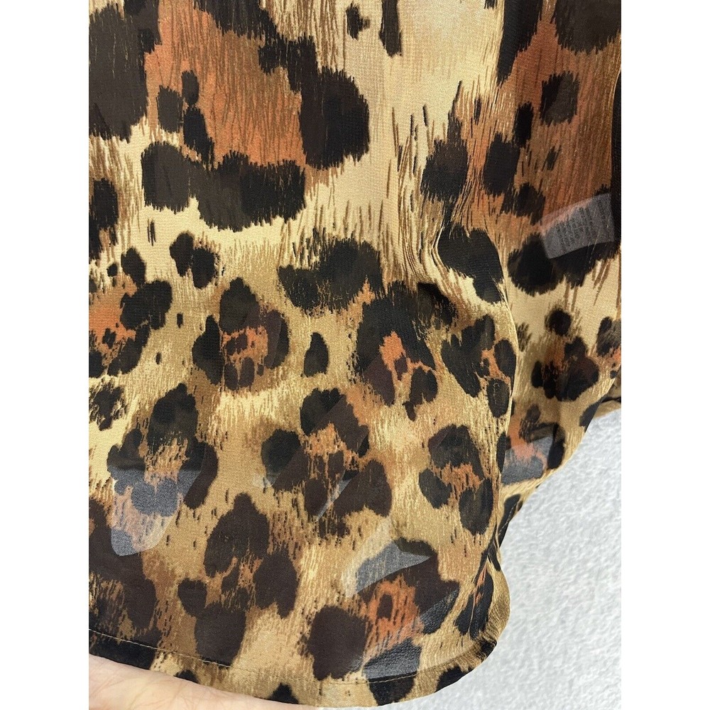 Beach Lunch Lounge Women's Blouse Animal Print Sheer V Neck Size XS 3/4 Sleeve - Picture 3 of 10